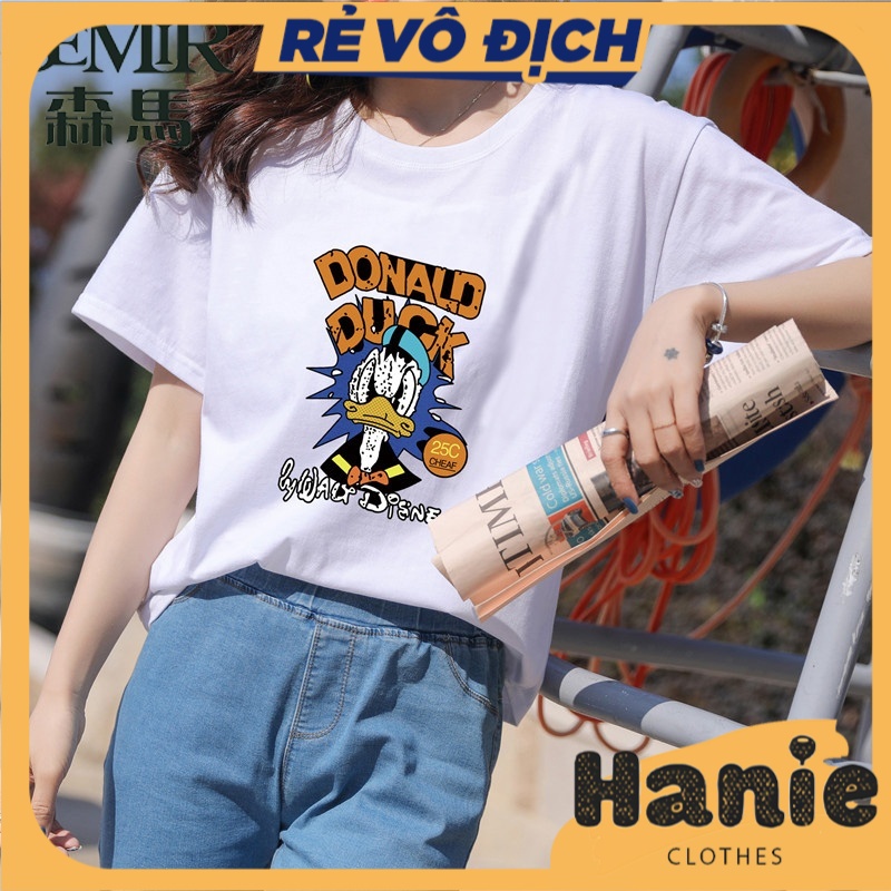 Áo Thun Tay Lỡ Donal Duck ATIN87 Vải Cotton Mềm, Co Giãn 4 Chiều - Áo Phông Unisex nam in nhiệt năng động, trẻ trung