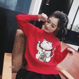 ÁO LEN MÈO CỔ LỌ (SALE)
