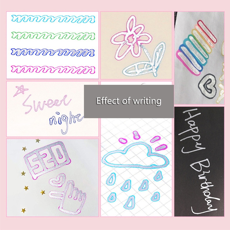 Bút Đánh Dấu Hai Đường Viền Kim Loại Dành Cho Trẻ Em Và Người Lớn