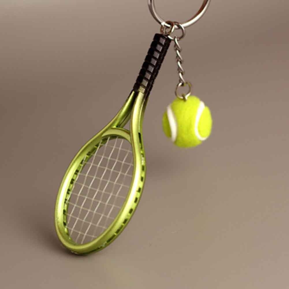 Móc khóa hình chiếc quần vợt + bóng tennis mini sáng tạo