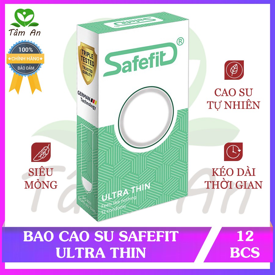 Bao Cao Su Safefit Untra Thin ⚡[Chính Hãng]⚡ Siêu Hot - Gân gai, Kéo Dài thời gian, Siêu mỏng