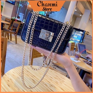 Túi đeo chéo nữ khóa gài cnk da rắn hàng cao cấp sang chảnh siêu hot trend