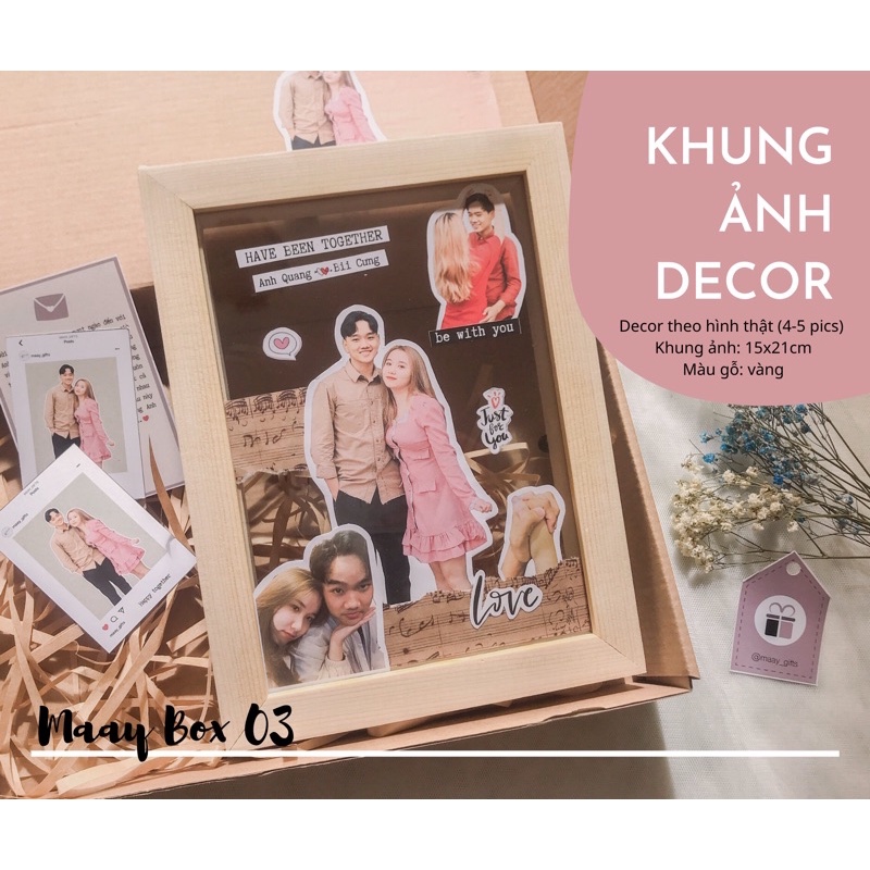 Quà tặng bạn trai, bạn gái, quà tặng sinh nhật, kỷ niệm - Khung ảnh hai mặt kính trang trí