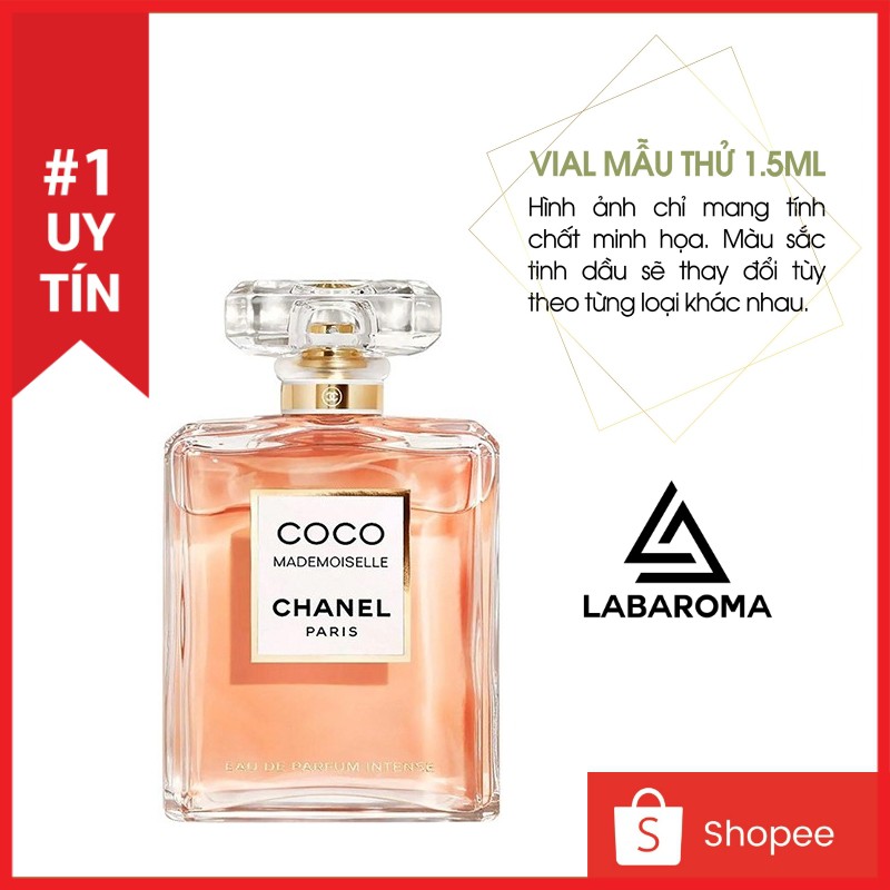 Tinh dầu nước hoa nam nữ (unisex) vial mẫu thử 1.5ml thơm lâu hương quyến rũ, làm dầu thơm, xông phòng, treo tủ quần áo