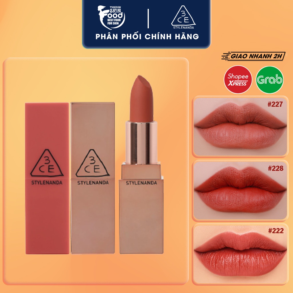 Son Thỏi Siêu Lì, Lên Màu Chuẩn 3CE Matte Lip Color 3.5g