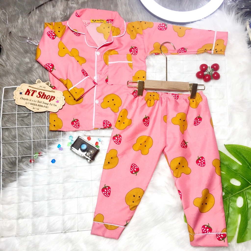 [10-24kg]💖100% vải KATE THÁI XỊN, KHÔNG PHA COTTON💖Bộ Pijama dài tay trẻ em |đồ ngủ | đồ đi biển cho bé