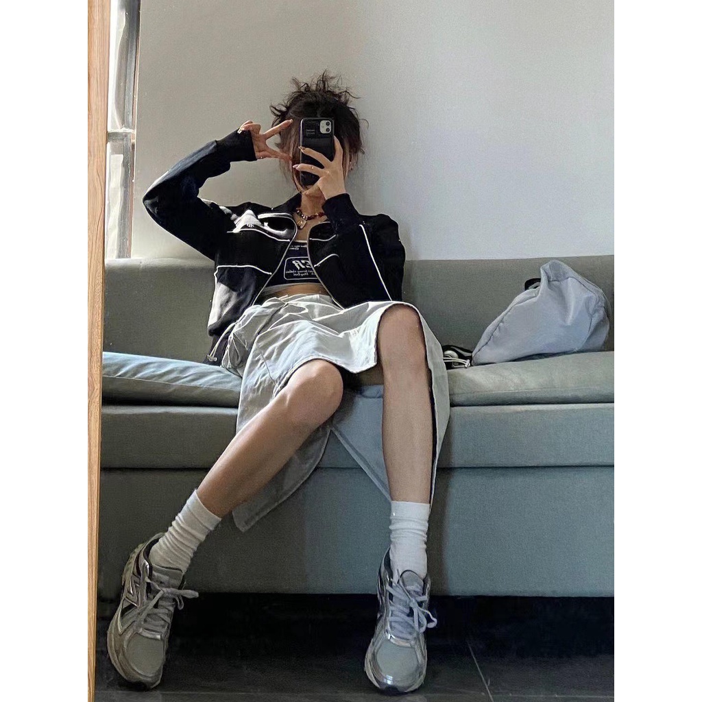 Áo Khoác Thể Thao Chạy Bộ Akaoka West Phối Sọc Tương Phản Phong Cách Mới