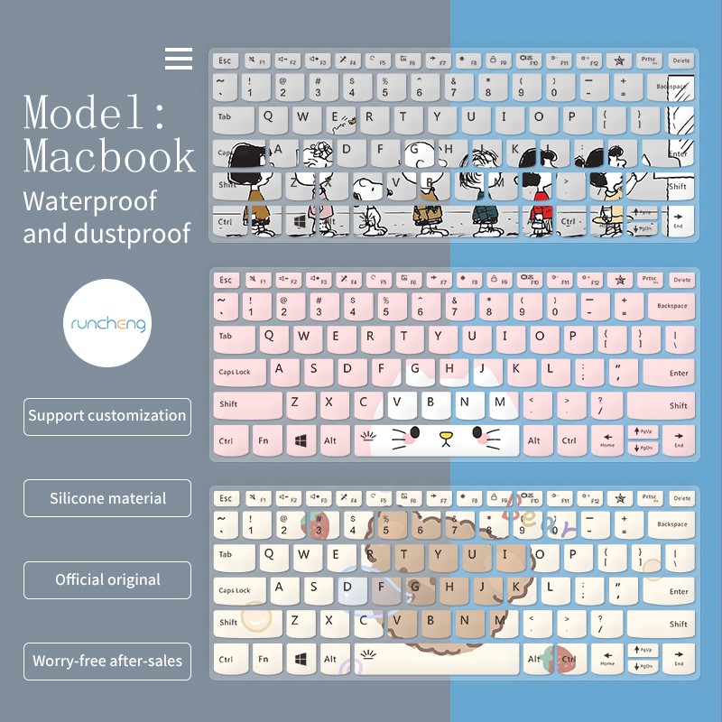 Miếng Dán Bảo Vệ Bàn Phím Bằng Silicon Họa Tiết Hoạt Hình Cho Macbook / Macbook Air / Macbook Pro