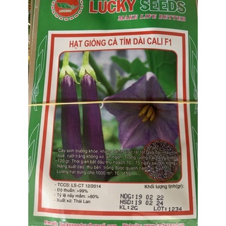 Hạt giống cà tím dài Lucky seeds 2gram cao sản