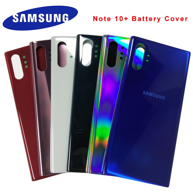 Samsung Galaxy NOTE 10 N970 N970F NOTE10 Plus N975 N975F Pin Nắp lưng Cửa + Tai máy ảnh Kính ống kính Thay thế Phụ tùng thay thế