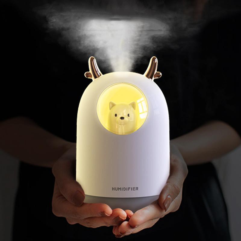 Máy phun sương Chú Gấu Humidifier đáng yêu tạo độ ẩm đèn led ngủ - Usb cho phòng điều hòa làm mát dịu