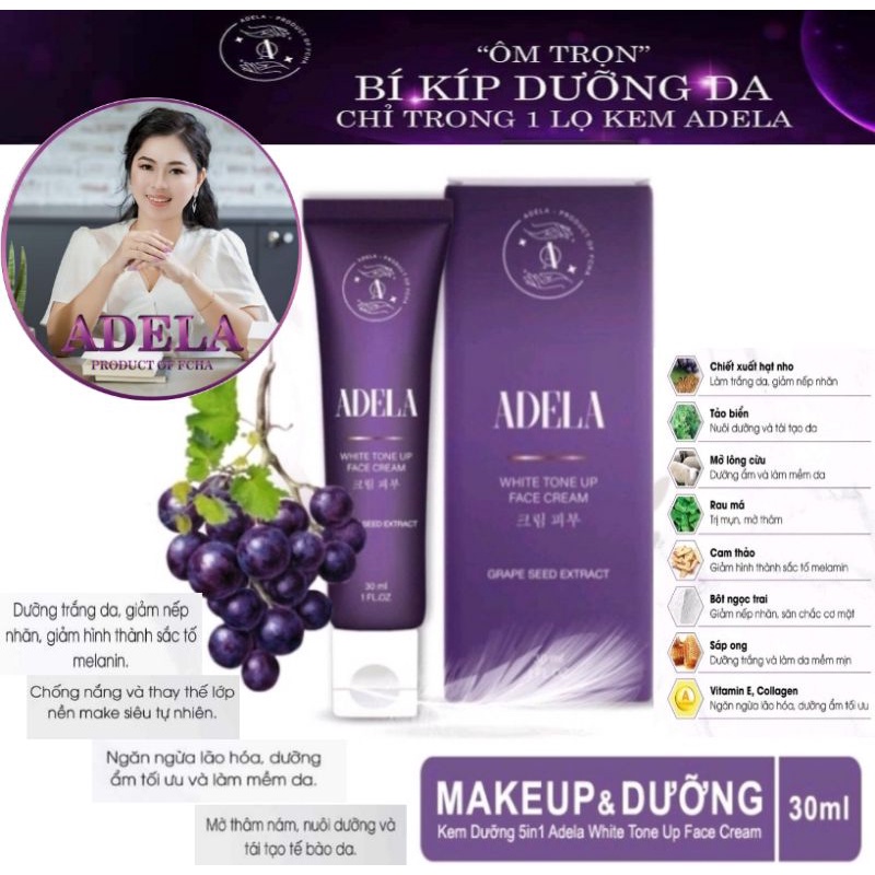 KEM ADELA - Dưỡng Trắng Da nâng tone, Chống Nắng , Mekup nhẹ | BigBuy360 - bigbuy360.vn