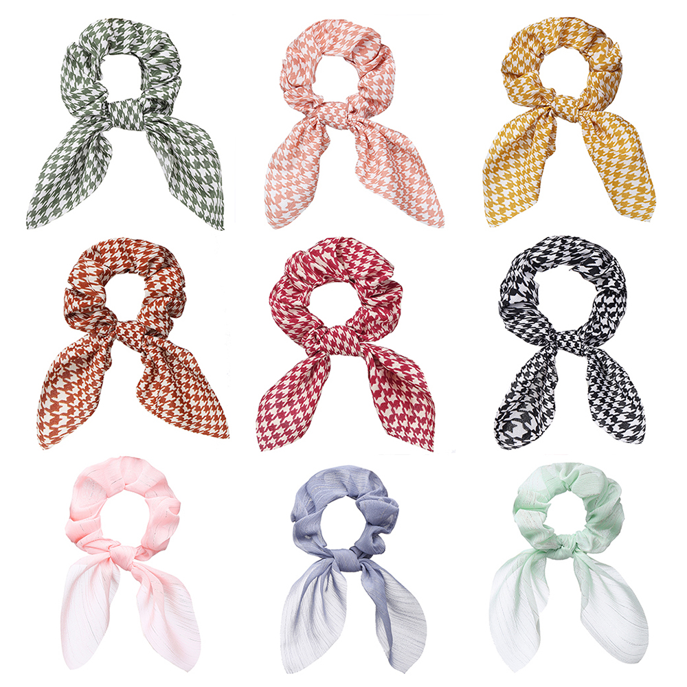 Dây chiffon cột tóc đính nơ &amp; hoa nhiều màu phong cách Bohemia - Hàn Quốc sang trọng