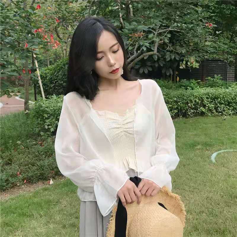Áo Khoác Cardigan Vải Voan Tay Dài Phong Cách Mùa Hè Năng Động Cho Phái Nữ | BigBuy360 - bigbuy360.vn