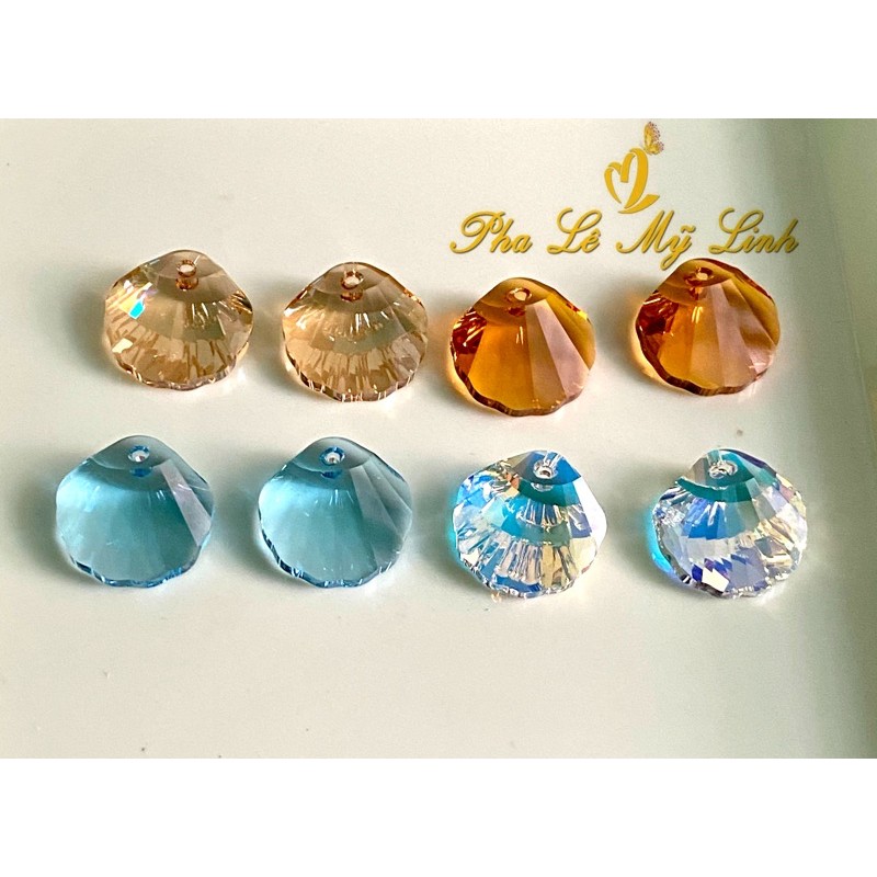 2 viên pha lê Swarovski hình con sò 16mm