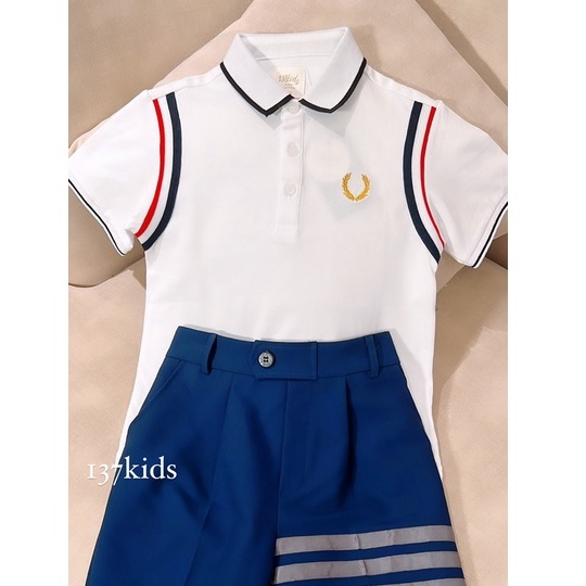 Áo polo cotton bé trai Perry 137Kids thiết kế thể thao năng động