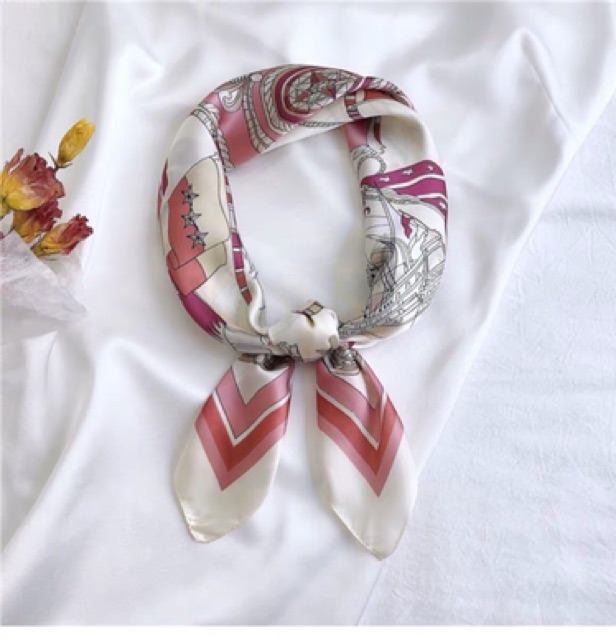 Khăn lụa vuông 70x70 turban quàng cổ,áo khăn yếm bandana thời trang đội đầu - Maben