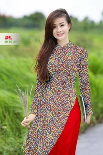 Vải áo dài in hoa nhí