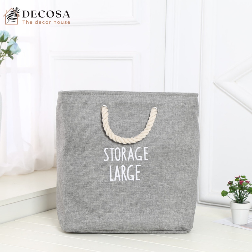 Giỏ đựng đồ giặt vải bố 2 lớp có quai xách storage DECOSA