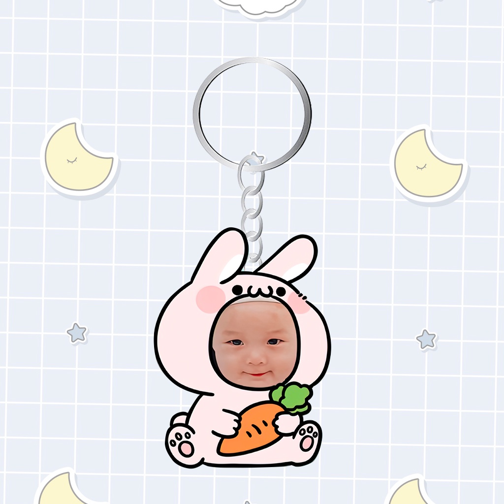 Móc chìa khóa chibi đáng yêu in theo yêu cầu cho bé bạn bè gia đình