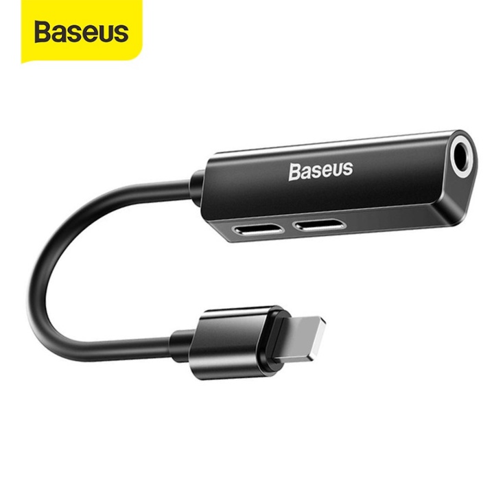 Jack chuyển đổi tai nghe lPHONE Baseus l52 sáng 3.5mm