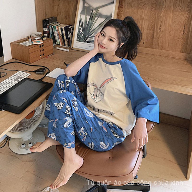 Bộ Đồ Ngủ Dài Tay Cỡ Lớn Thiết Kế Dễ Thương