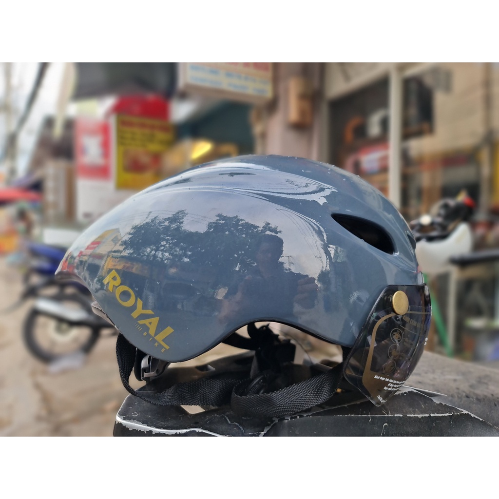 Mũ bảo hiểm thể thao,Nón xe đạp Royal MD16 màu xanh xi măng