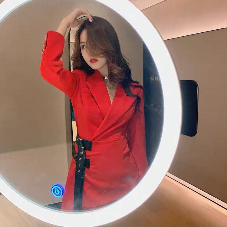 VÁY VEST ĐỎ VỚI CHI TIẾT DÂY BELT THẮT EO (V0878)