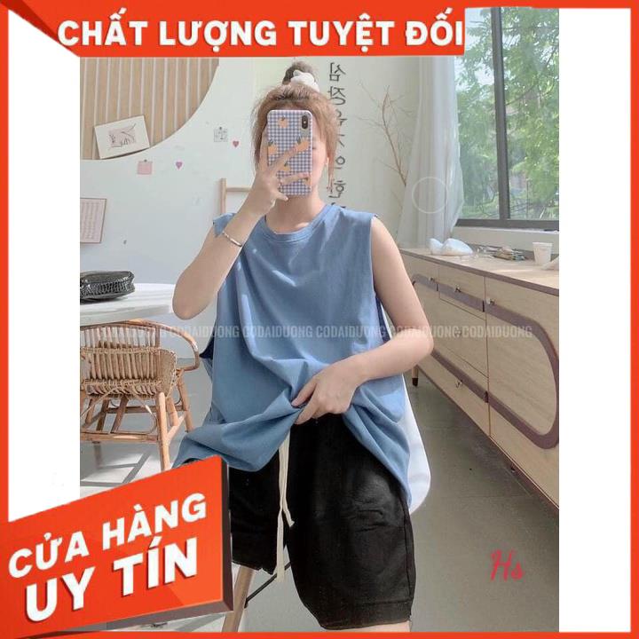 Bộ tank top trơn 3 lỗ cotton cho nữ