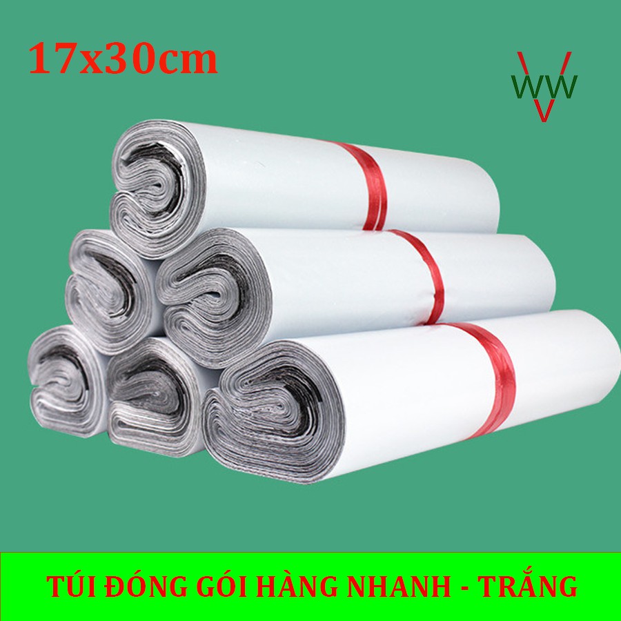 100 Túi ( 1 cuộn ) đóng gói hàng màu Trắng size 17x30cm thay thế túi xi măng giá rẻ Hà Nội