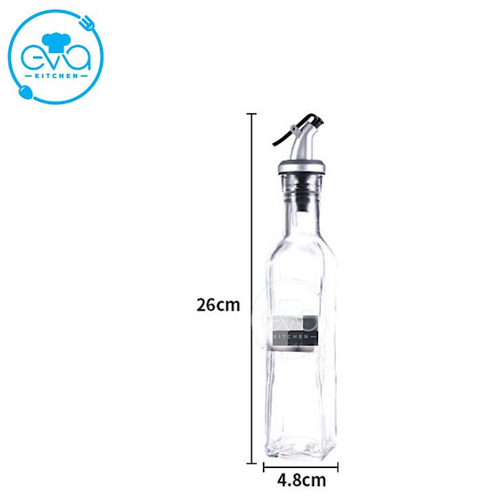 Chai Thuỷ Tinh Vuông Rót Gia Vị Rót Dầu OiL Can 250 Ml
