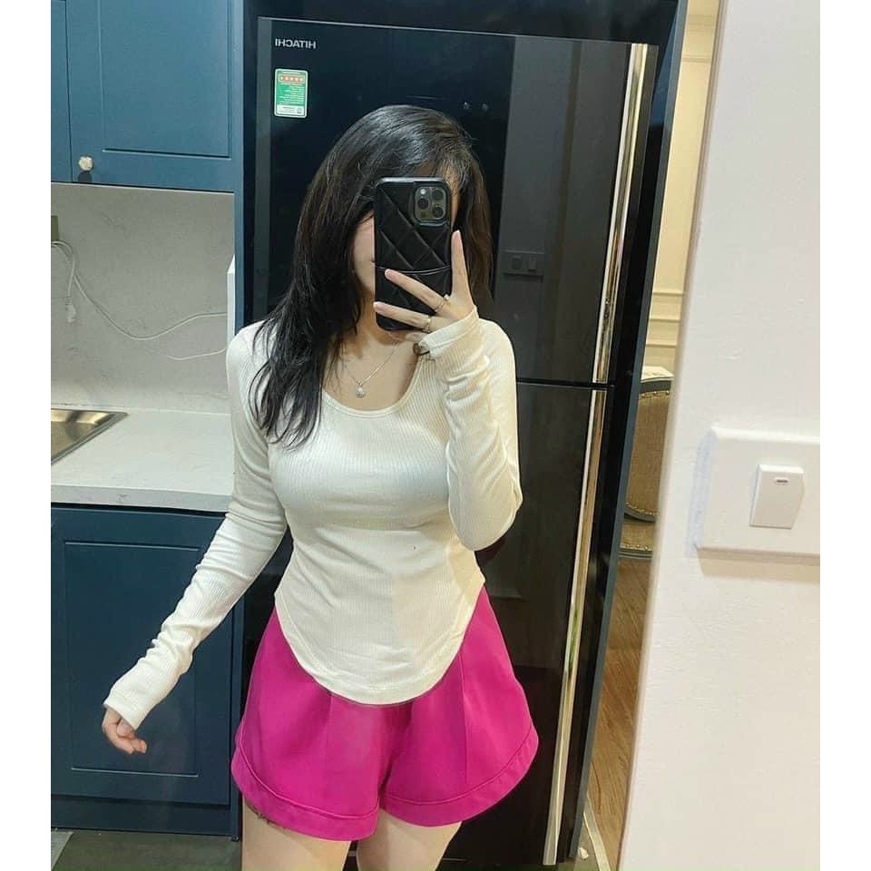 Áo len tăm cổ U vạt đuôi tôm hàng bao đẹp