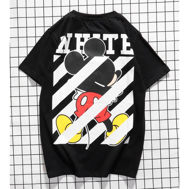 Áo Thun Off-White Tay Ngắn Chất Vải Cotton In Chữ Thời Trang