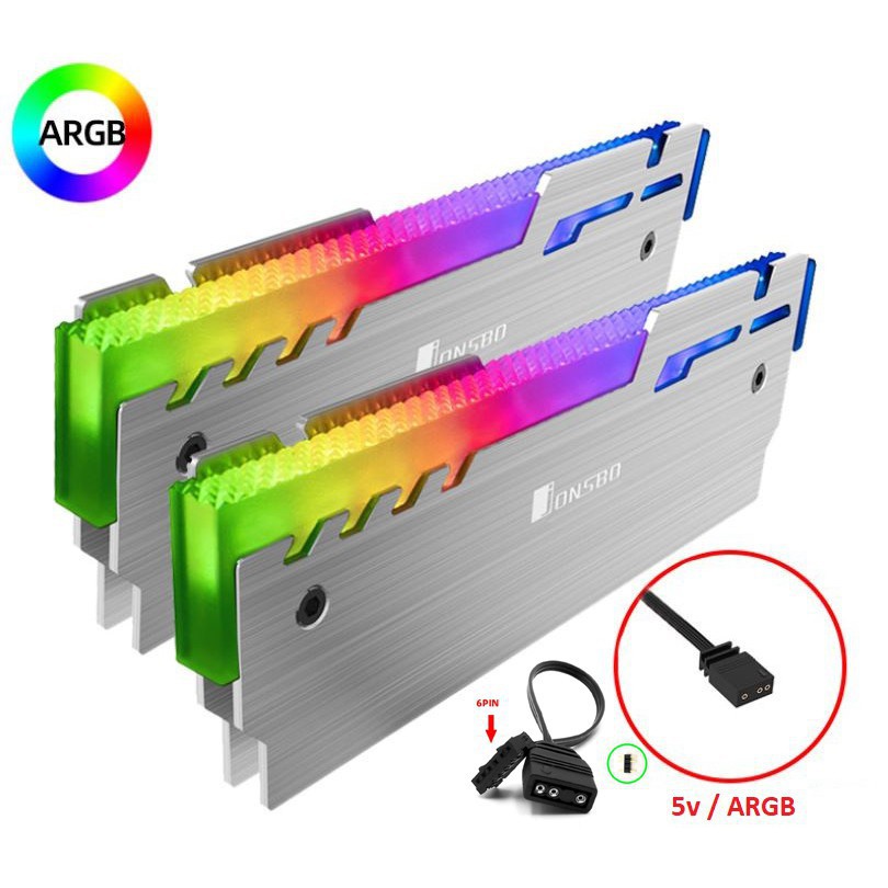 MET LD Bộ 2 Tản Nhiệt Ram Jonsbo NC-3 Led RGB - hỗ trợ Đồng Bộ Hub Coolmoon / Đồng Bộ Mainboard 12 8