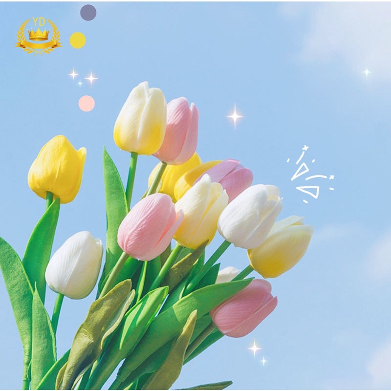 Hoa tulip/ nấm giả da PU trang trí nhà cửa