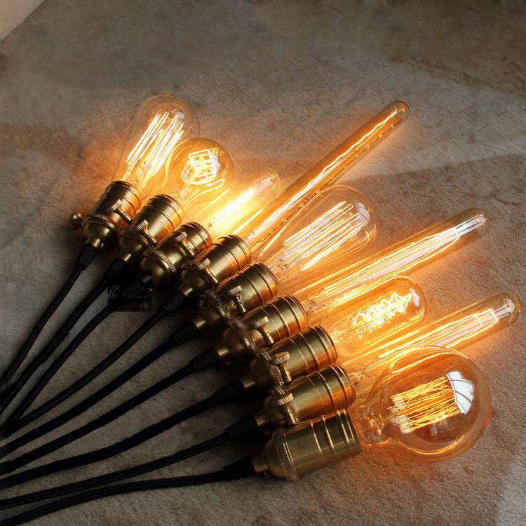 Đèn sợi đốt Edison đui tóc cổ điển E27 AC 220V
