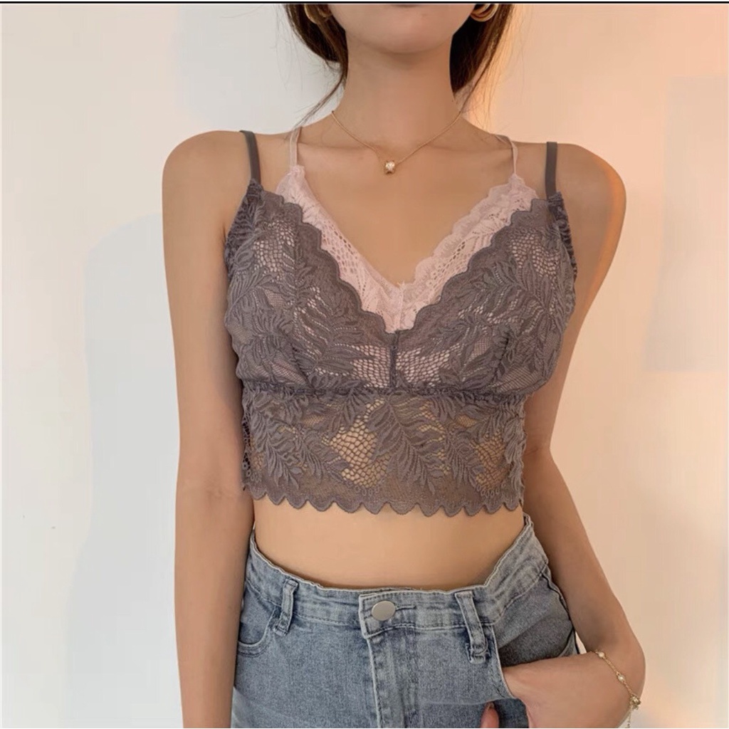 Áo hai dây/Bra phong cách thời trang Hàn Quốc ren gợi cảm sexy