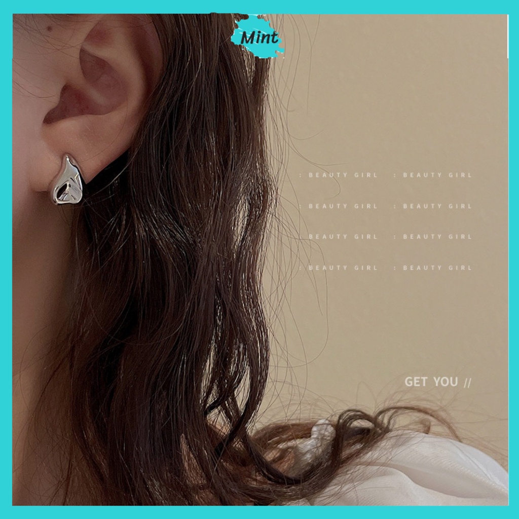 Bông Tai Chuôi Bạc S925 ❤️KHÔNG DỊ ỨNG❤️ Khuyên Tai Hình Giọt Nước Nhỏ Phong Cách Hàn Quốc