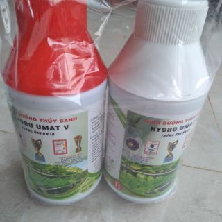 Dung dịch  Thủy Canh cho rau hydro umat v, phân nước an toàn, hiệu quả. gồm 2 chai mỗi chai 1 lít pha 200 lít