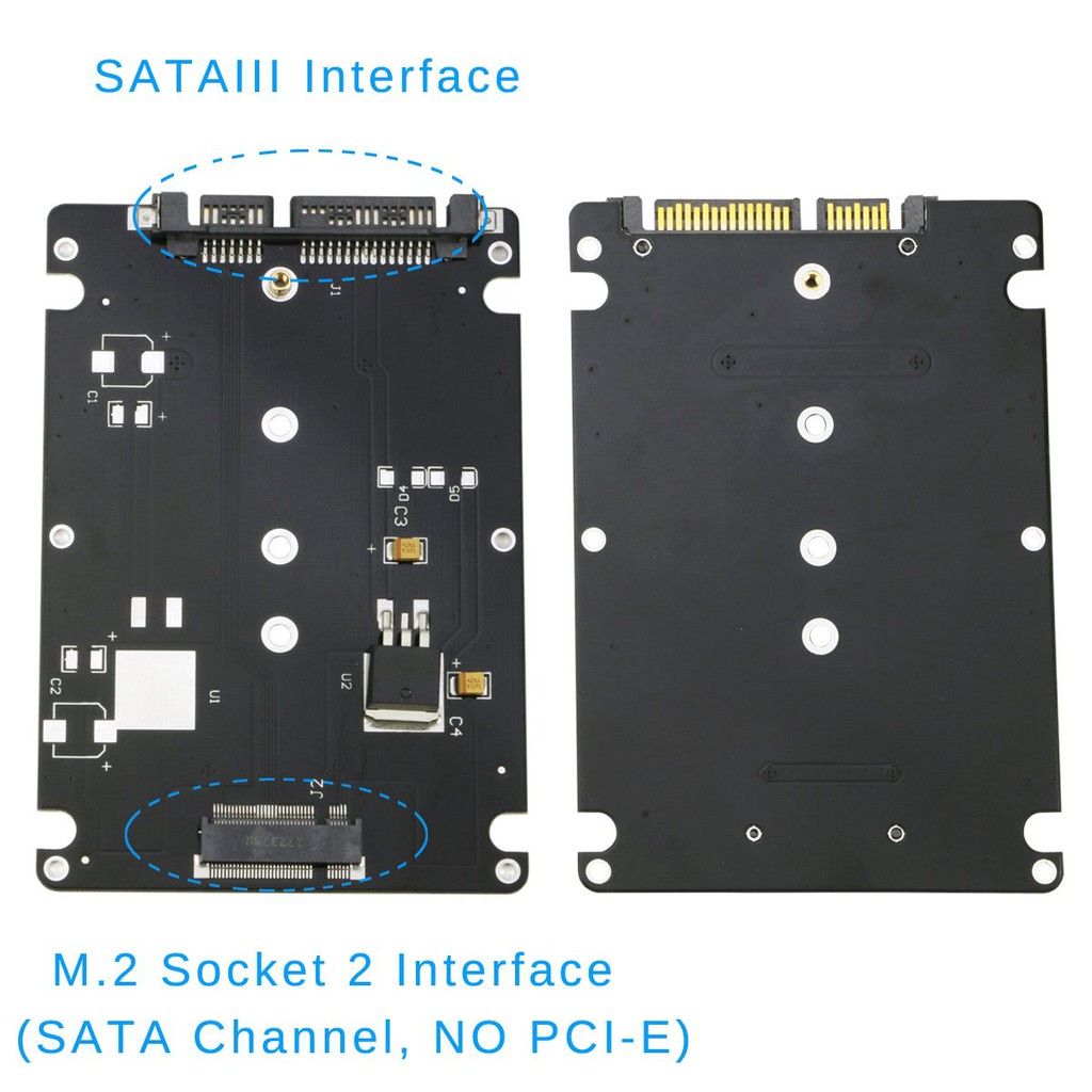 Bộ Chuyển Đổi M.2 Ngff (Sata) Ssd Sang 2.5 "Sata 3 22-pin Kèm Hộp Đựng 2.5 ''