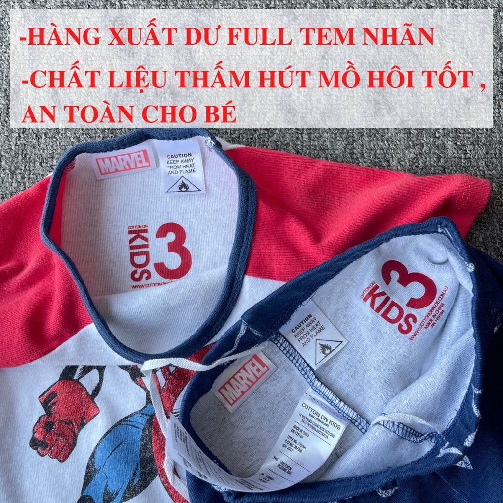 Bộ bé trai Mavel Kids Bộ cho bé chất cotton hàng xuất Âu Mỹ dư xịn