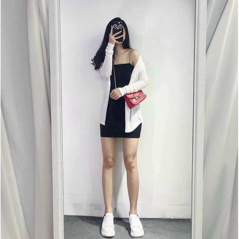 Đầm body 2 dây cọng bún chất thun dày mịn đẹp, váy body 2 dây hàng loại 1 | BigBuy360 - bigbuy360.vn