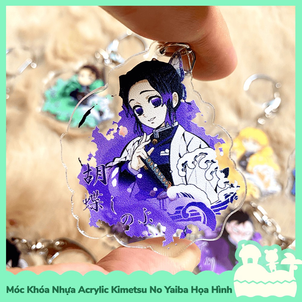 [Sẵn VN - NowShip] Móc Khóa Keychain Acrylic Nhựa Trong Kimetsu No Yaiba Demon Slayer Họa Hình Đủ Nhân Vật