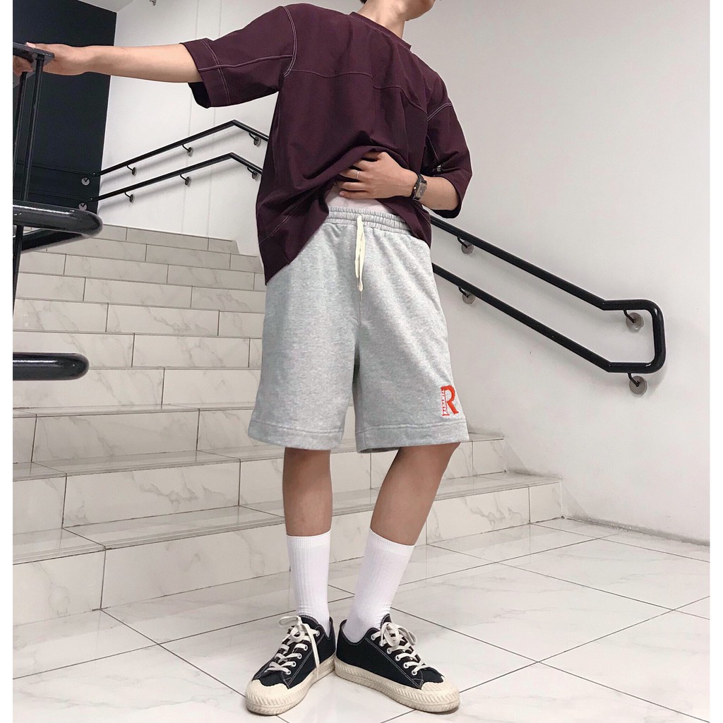 Quần Short Thể thao Nam Nữ Nỉ thêu Hàng thiết kế