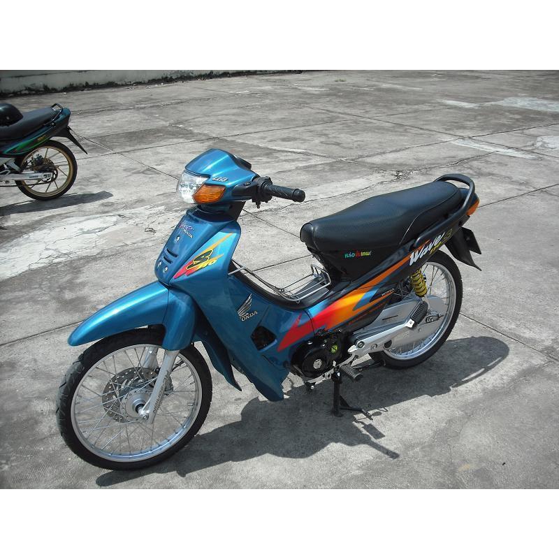 Tem trang trí xe máy Wave S110 THÁI, Tem ZIN 3 lớp ( XANH NGỌC )