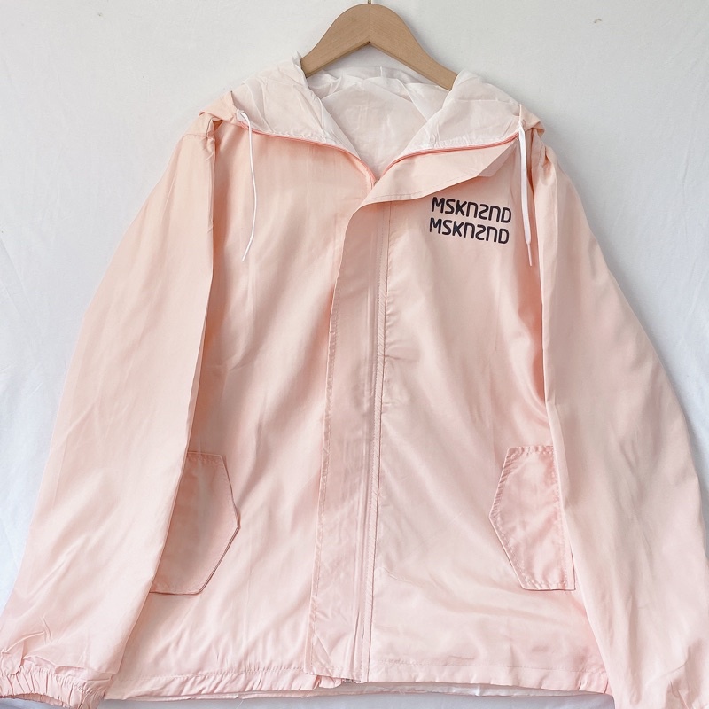 Áo khoác nữ chất dù, áo khoác gió form rộng unisex 2 lớp siêu dày đẹp in chữ mskn