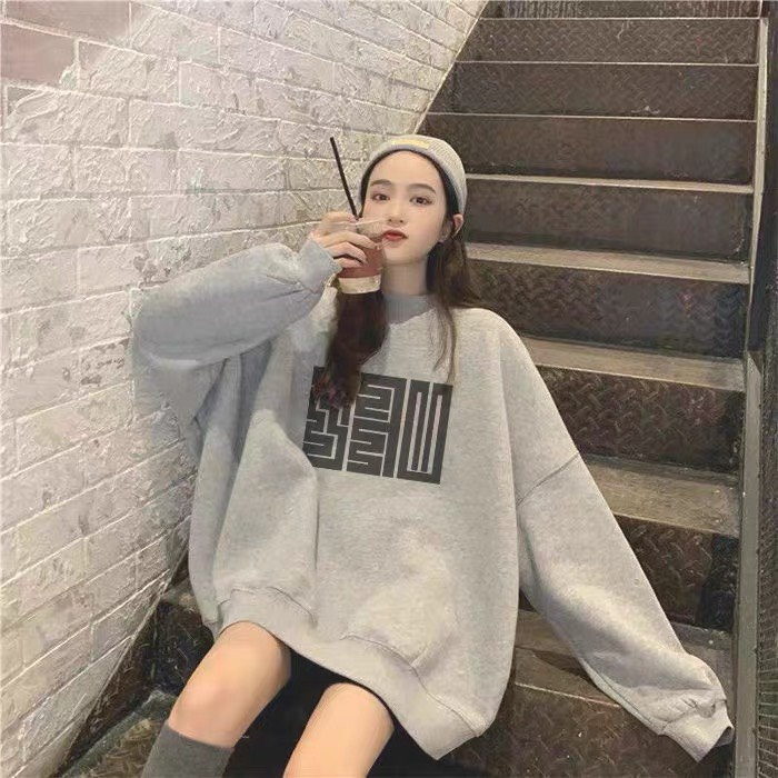 Áo nỉ  sweater in hình  unisex form rộng áo nỉ in hình phong cách hàn quốc áo sweater ulzzang