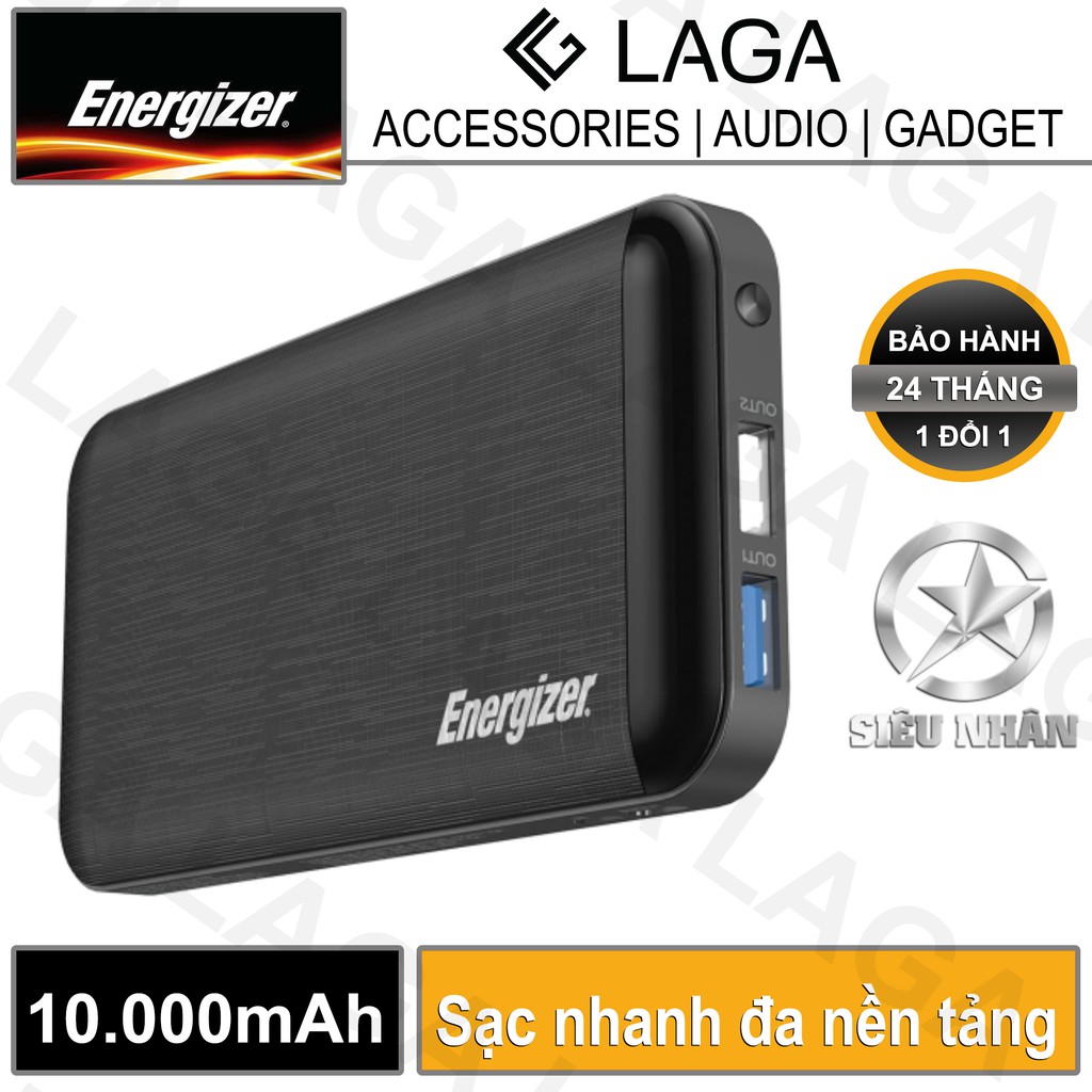 [Freeship toàn quốc từ 50k] Pin sạc dự phòng Energizer 10000mAh PD 3.0 Multi Protocol Fast Charge USB Type C - UE10030MP