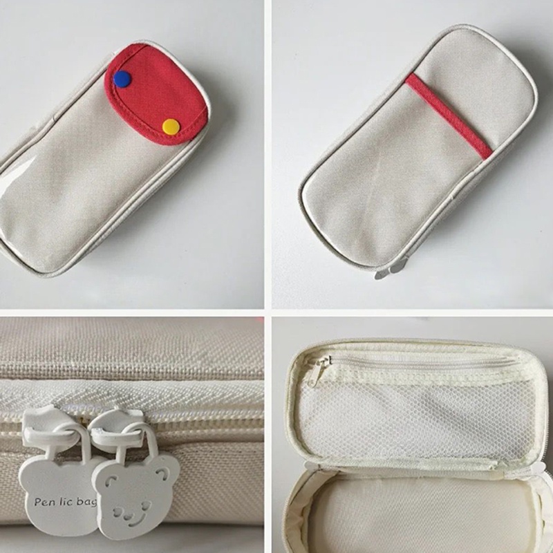 Ohaya Contrast Color Pencil Case Super Large Capacity Student Stationery Multifunctional Storage Bag cosmetic bag