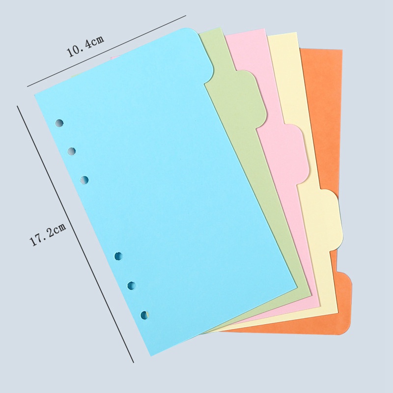 Set 10 tấm giấy chia ngăn khổ A6 dùng cho sổ tay lên kế hoạch